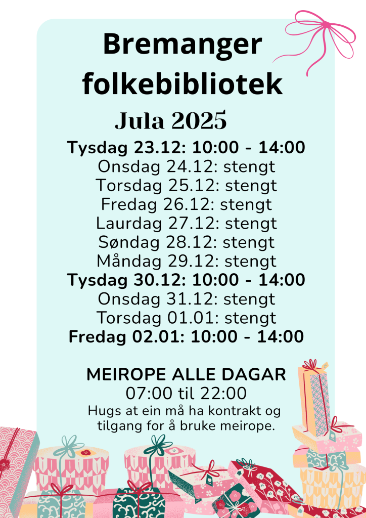 Ei oversikt over kva dager som er ope eller ikkje i jula